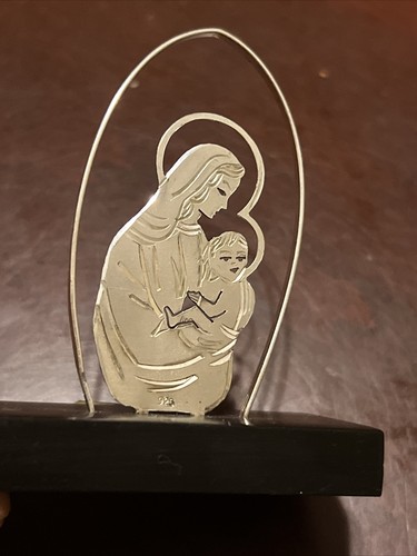 Vintage Argento Sterling Silver 925 Cut Out Mary Jesus Christian - Picture 2 of 11