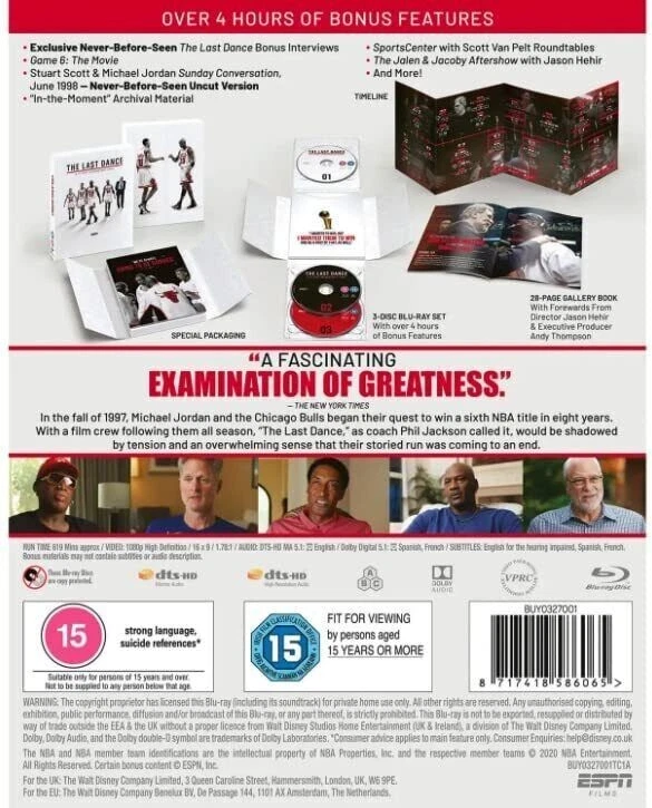 The Last Dance Boxset Bluray SEALED Michael Jordan Chicago Bulls NBA basketball - Image 2 of 4