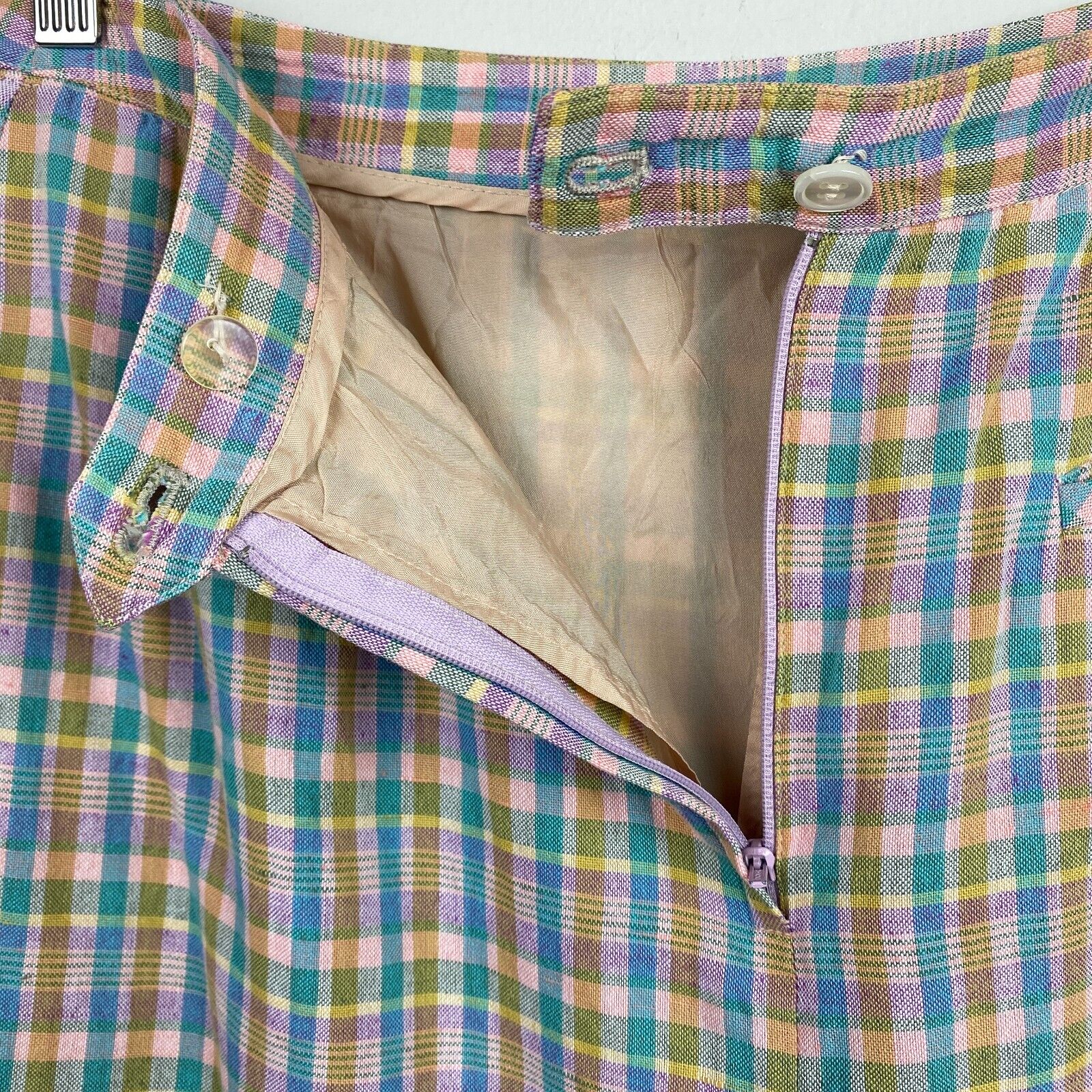 Vintage Liz Claiborne Skirt 12P Linen Cotton Chec… - image 7