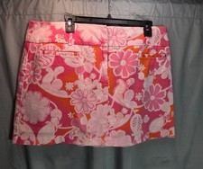 New York  Company Womens Size 16 Skort Floral Pink Orange Bold Colorful Stretch