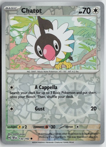 Chatot 132/162 Temporal Forces Reverse Holo Common