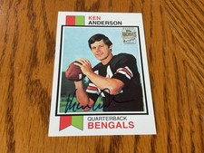 1973 TOPPS #34 KEN ANDERSON AUTO ROOKIE REPRINT FOOTBALL CARD NRMT/MT BENGALS BL. rookie card picture