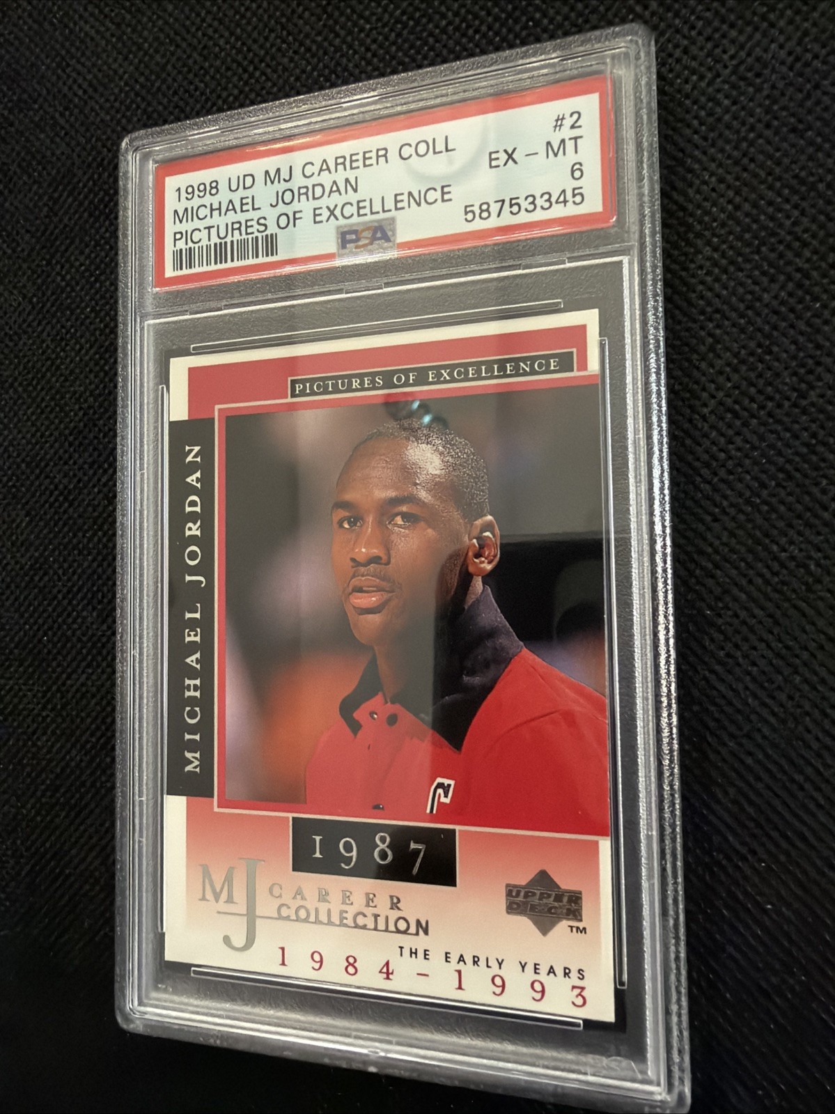 Michael Jordan 1998 UD MJ Career Coll Pics Of Excellence #2 - PSA 6 - Rare Pop 5 view 5