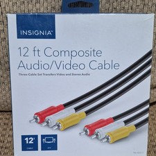 Insignia 12 ft Composite AV RCA Male to Male Cable NS-HZ513 Black