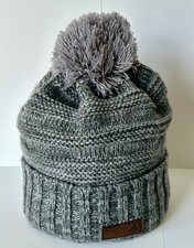 Adidas C153 Climawarm OSFA Gray Pom Pom Cuffed Fleece Lined Knit Unisex Beanie