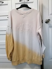'NEXT' LONGLINE SWEATSHIRT TOP SIZE 10/12 VGC OMBRE PEACHY BEIGE/WHITE/YELLOW
