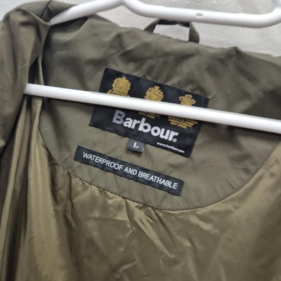 Barbour Kagoule Waterproof Breathable Lightweight Hooded Khaki Rain Jacket Large - Image 3 of 4