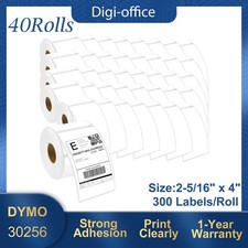 40Rolls 2-5/16" x 4" Large White Shipping 300 Labels 30256 For Dymo LabelWriter