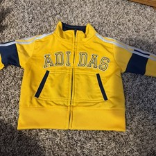 Adidas Yellow  Dark Blue - Kids Track Suit Top - 6M - Children  s Clothing