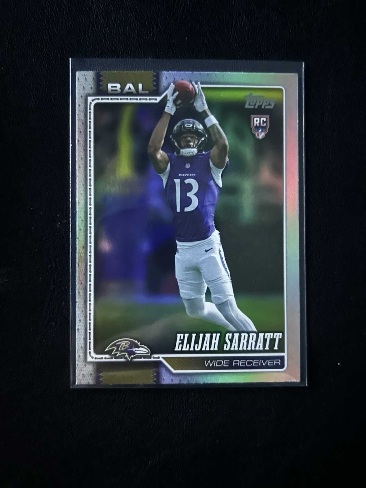 2026 Topps Flagship | Ravens | Elijah Sarratt #329 Rainbow Foil (RC)