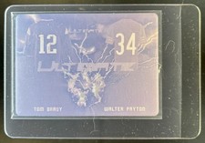 2021 Leaf Ultimate Sports Tom Brady Walter Payton Duo Relic Printing Plates #1/1