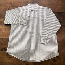 Vintage Brooks Brothers Mens 17.5-4 Striped Button Down Shirt White Burgundy