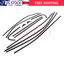 10Pcs For Toyota Camry Stainless Steel Black Window Molding Decor Strip Trim