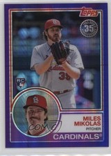 2018 Topps Update Series Purple/Blue Wave /75 Miles Mikolas #148 Rookie RC c5b