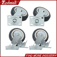 Findmall 4 Pcs 6 Inch Swivel Caster Wheels Inclined Fixed Wheel With Brake