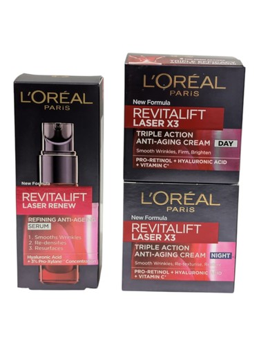 L'Oreal Revitalift Laser Renew Day & Night Cream and Serum Mature Skin Set - Picture 3 of 5
