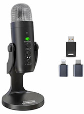 ZealSound K66BG USB Cardioid Desktop Mic w/ Stand, Mute  Volume Control