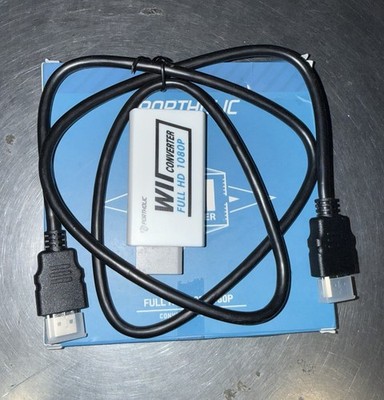 PORTHOLIC Wii to HDMI Converter 1080P for Full HD Device White Adapter For Wii