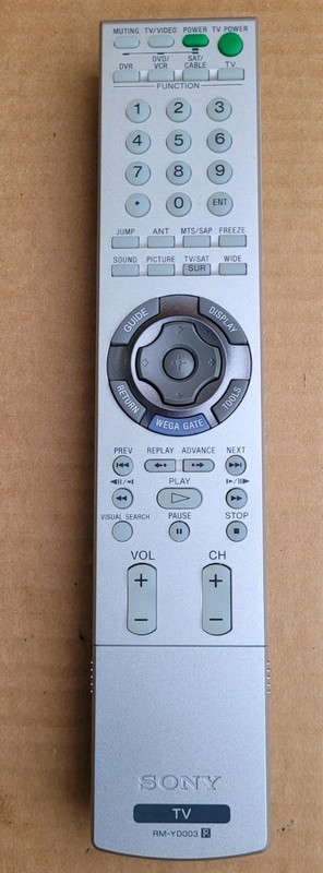 Genuine Sony TV DVD VCR Remote Control RM-YD003 CLEANED TESTED