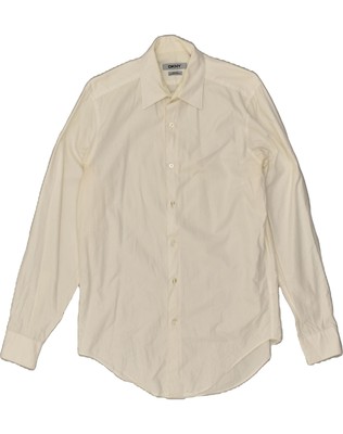DKNY Herren Slim Fit Hemd Größe 14 1/2 Small weiß BF78