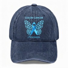 Awareness Hat Colon Cancer Awareness Baseball Cap Support Ribbon Adjustable Hat