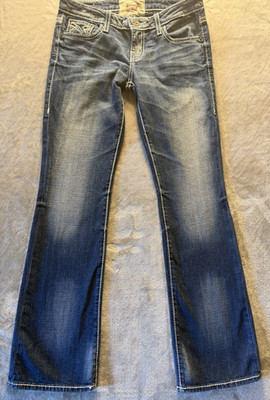 VTG Big Star by Buckle Jeans Womens 29x32 Liv Distressed Faded Low Rise Western