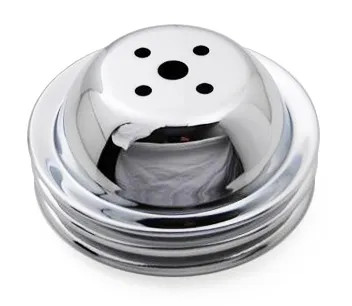 RPC Water Pump Pulley R9815; V-Belt 2 Groove Chrome, SWP for BBC
