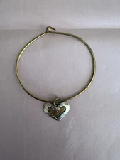 Jeep Collins Vintage Brass And Sterling Silver Heart Bracelet Vintage