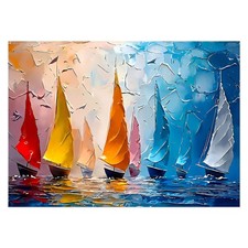 Lupia - Quadro moderno Canvas World LA FLOTTIGLIA 50x70 cm navi e barche in mare