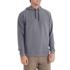 Free Fly Men's Fleece Pullover Hoodie Light Bamboo Viscose - Heather Navy, Large