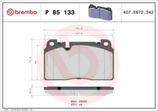 Brembo P 85 133 brake pad set, disc brake for Audi