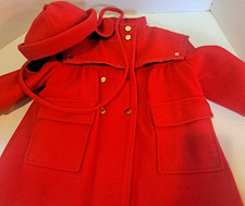 Vintage Red Wool Coat Hat Rothschild Toddler 3T USA Union Made