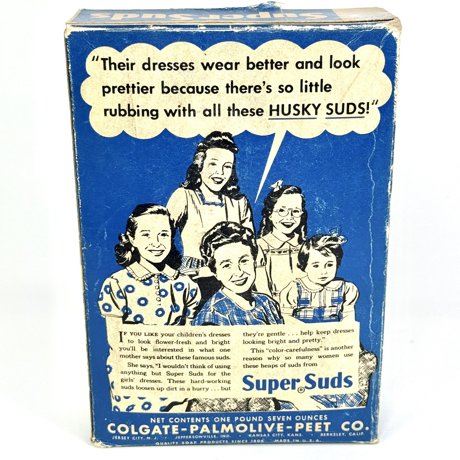 Vintage SUPER SUDS Box Soap -1 pound 7 ounces Colgate Palmolive Peet Unopened
