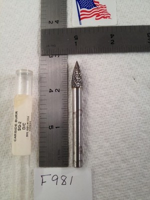 1 NEW HTC 1/4'' SHANK CARBIDE BURR SG-2 DOUBLE CUT. TREE POINT (F981)
