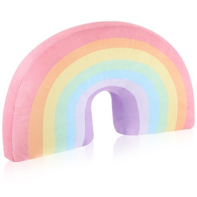 Rainbow Pillow for Girls 13.8 x 8.7 x 4 Inch Plush Cute Rainbow Throw Pillow ...