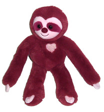 15" Aurora Sloth BELLA Rose Red Plush Stuffed Animal Pink Heart Soft Toy