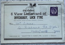 Vintage 1964 Scotland Postcards Inveraray Loch Fyne Posted Valentine & Sons Ltd