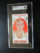 RICK ADELMAN 1969-70 TOPPS BASKETBALL TALL BOY ROOKIE CARD # 23 SGC 5 EX. rookie card picture