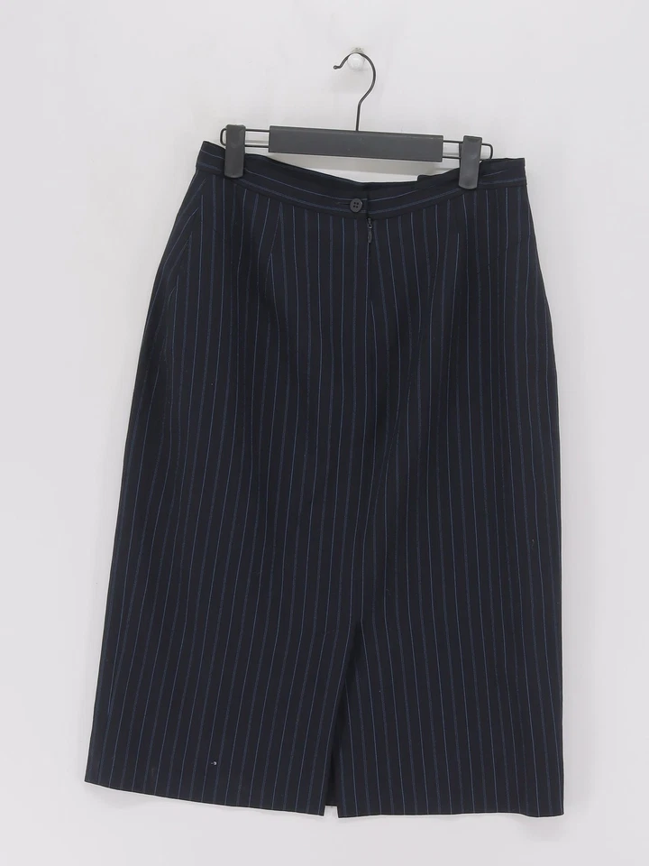 Falda midi para mujer Austin Reed UK 14 azul 100 % otra recta y lápiz Foto 2 de 4