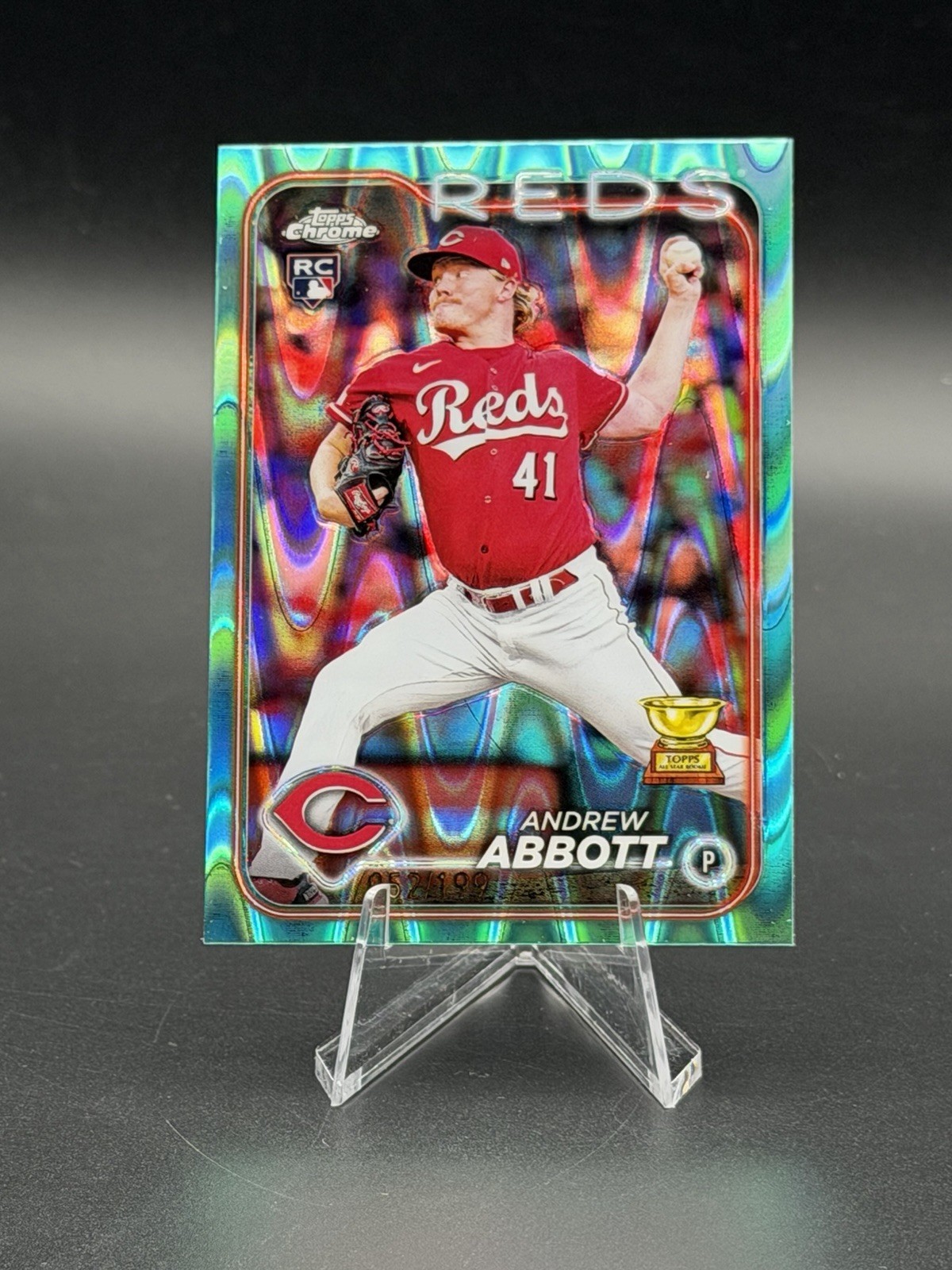 2024 Topps Chrome - Andrew Abbott /199 #154 Aqua Raywave Refractor (RC)