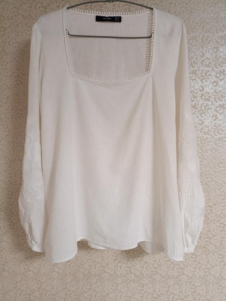 Women Hallhuber Shirt White Viscose 38 #9158