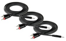 Gearlux 10-Foot TRS-to-Dual-RCA Stereo Breakout Cable - 3 Pack