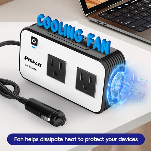 200W Car Power Inverter for Efficient Charging - 2 AC Outlets & 4 USB Ports - Picture 7 of 8