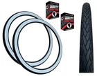 Baldys 700 x 38c WHITEWALL Hybrid Trekking Bike TYREs TUBEs Slick Road Tread