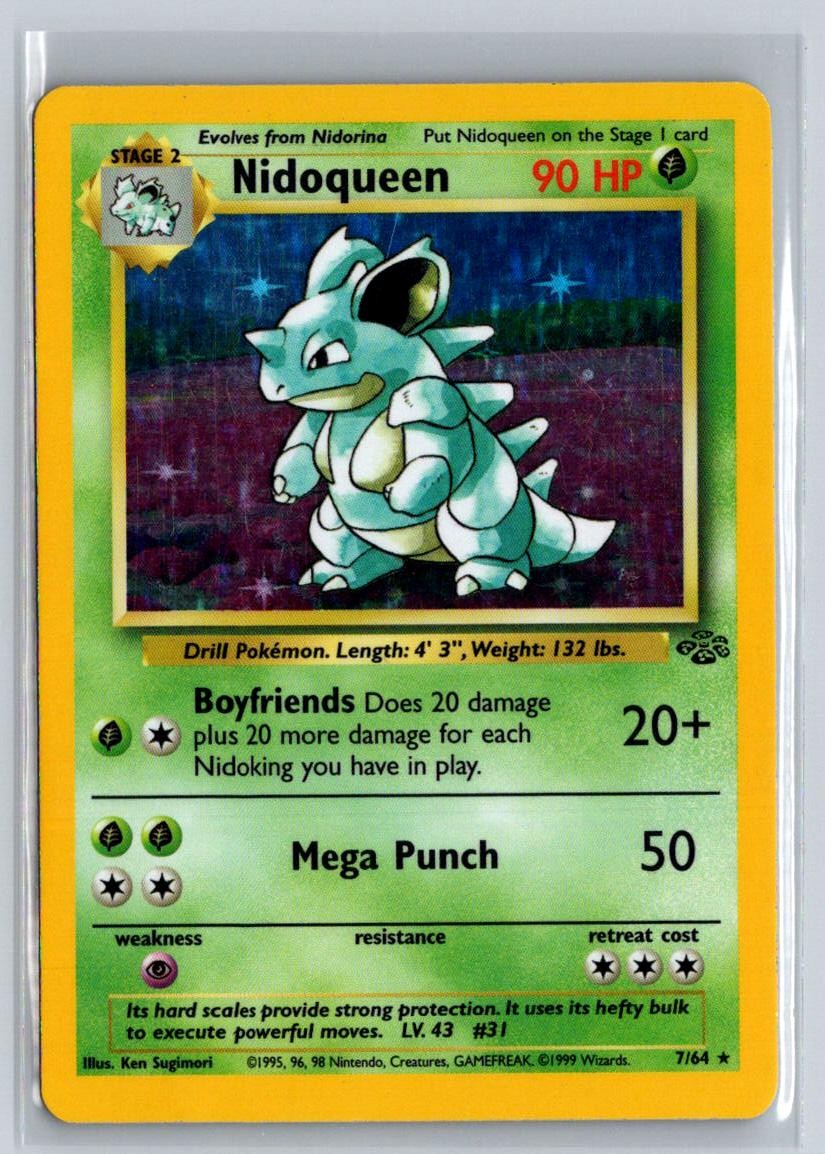 Nidoqueen 7/64 Rare Jungle Pokemon Unlimited Holo Moderate Played