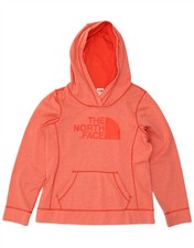 THE NORTH FACE Womens Graphic Hoodie Jumper UK 14 Large Orange Polyester AN37
