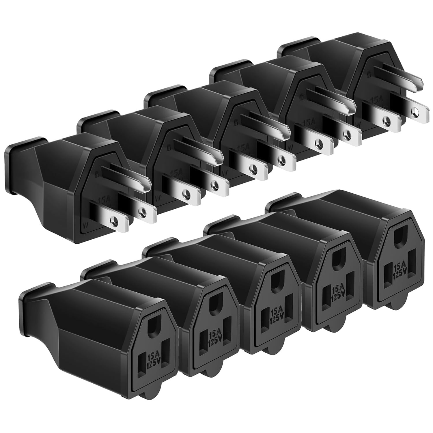 Extension Cord Repair Replacement Ends,Male and Female Electrical Plug Ends，Male-image