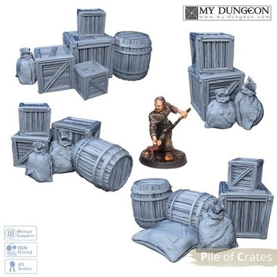 Pile of Crates 28mm Terrain Gelände Fantasy Tabletop