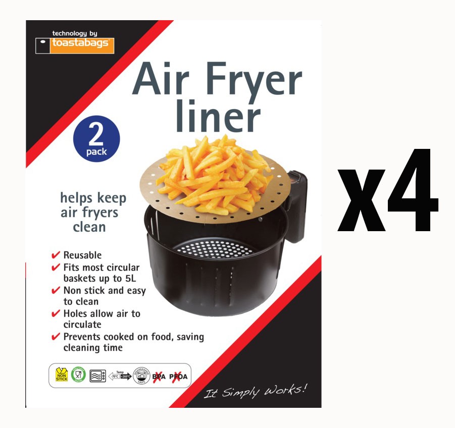 4x toastabags Air Fryer Liner Reusable Easy Clean Fits up to 5L Circular Fryers - Image 5