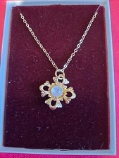 Opal Gold Filled 15" Chain Necklace Pendant